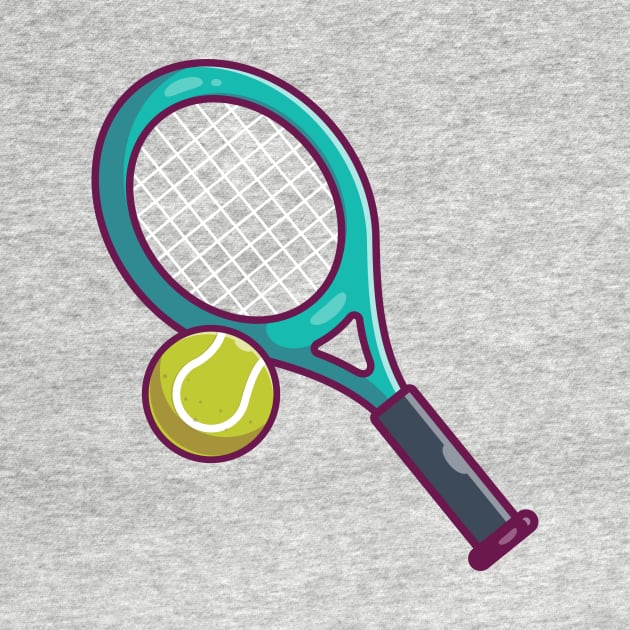 Tennis ball with racket cartoon by Catalyst Labs